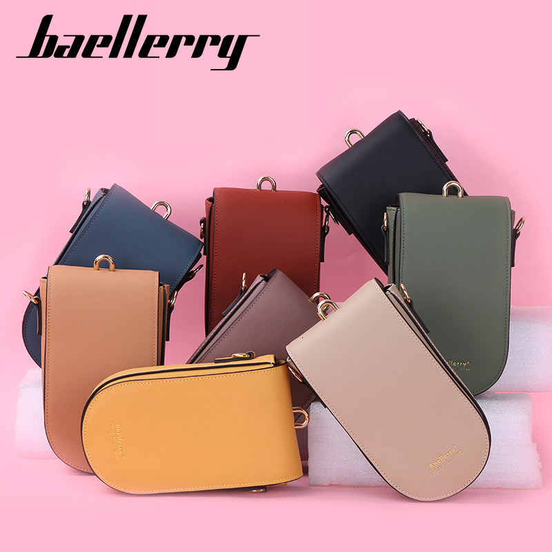 Ladies Wallet Baeellerry Korean Edition Multi Card Handbag Fashion Solid Color Single Shoulder Diagonal Cross Phone Bag 250304