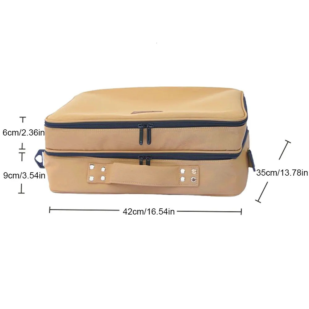 Ship from US Utensils doublelayer kitchenware organizer Oxford cloth wearresistant highcapacity baking tray box gas 250304FBB