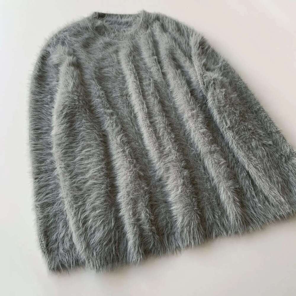 2025 New Autumn Women 30% Alpaca Round Neck Loose Silhouette Long-Sleeved Sweater