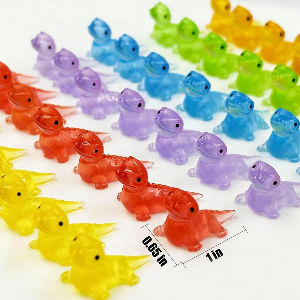 100pcs Cute Mini Resin Lizard Miniature, Glow in The Dark Tiny Animal Figures for Micro Landscape, Home DIY Craft Decoration