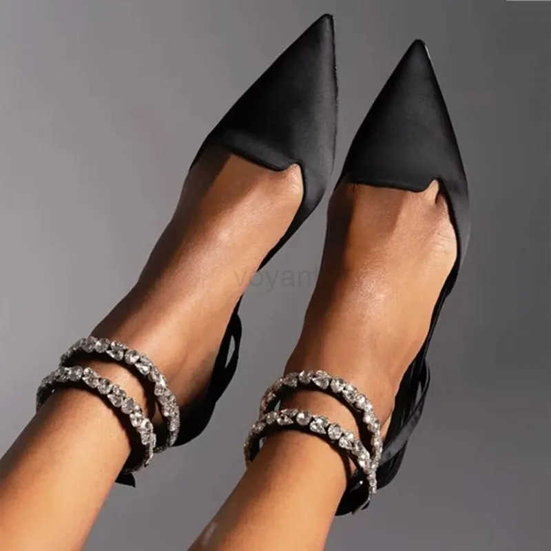 Wens Luxury Pointed Toe Flat Sandals 2025 Summer New Fi Solid Slippers Sexy Party Wedding Shoes for Wen Zapatos Mujer Z250304