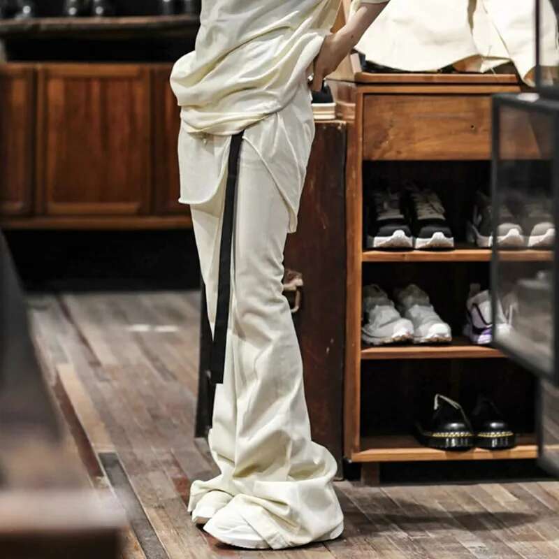 HKSH Men's Tide Dark RO Style Or Pulg Flared Denim Pants Streetwear Fashion Vintage Chic Jeans Casual High Street Hk3538