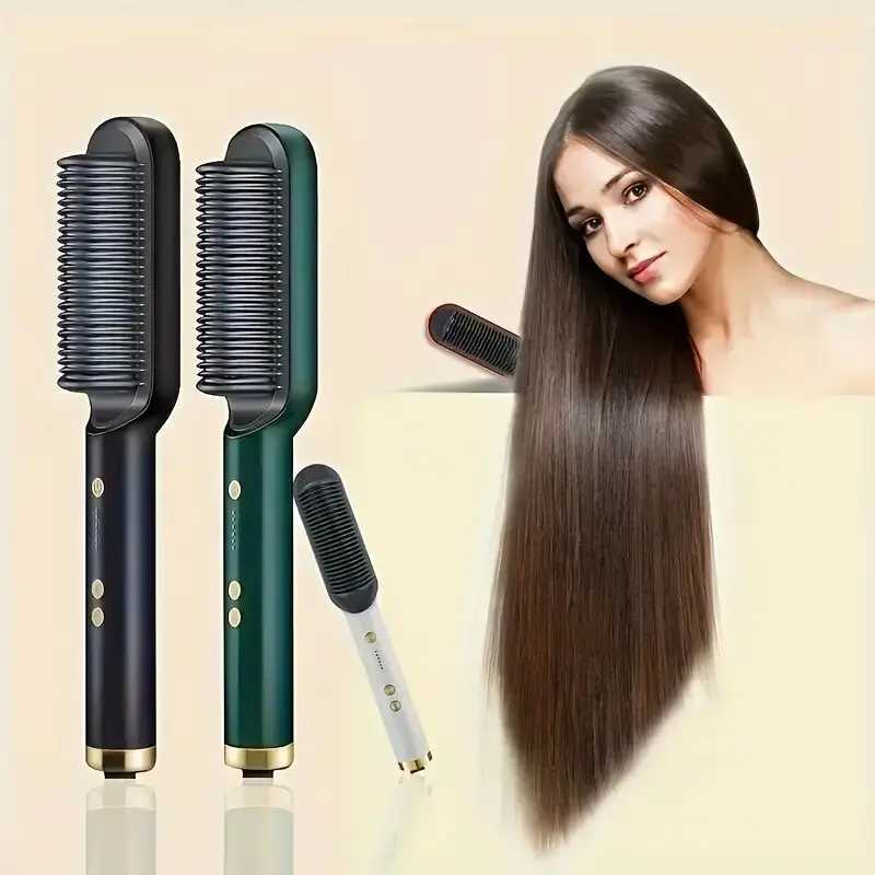 Curling Irons 1 straight hair comb 2-in-1 electric straight hair curling styling tool multifunctional straight hair straightener z250304