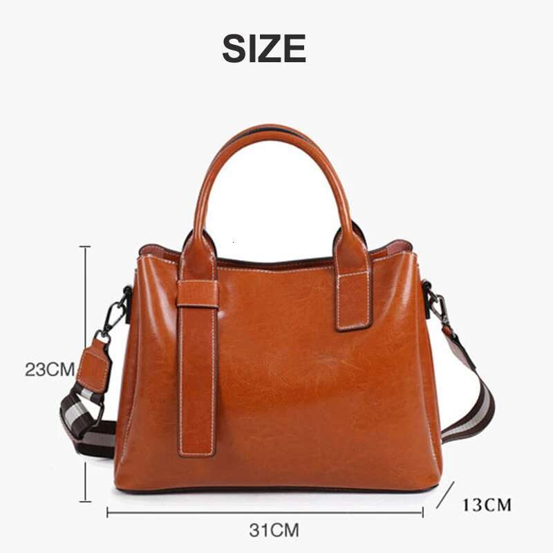 Cowhide Women's Tote Bag 2024 New Large Capacity Genuine Leather Women Shoulder Crossbody Bags Fashion Female Handbag 6002
