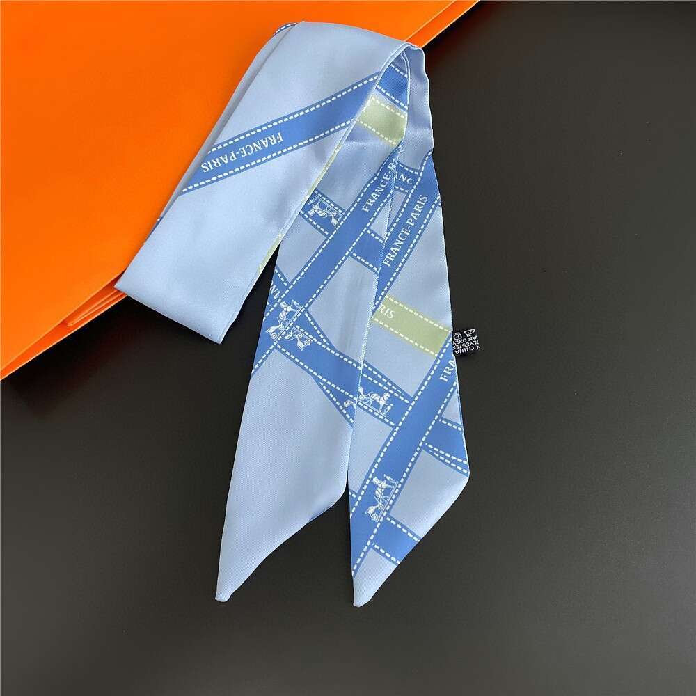 New Product Blue Printed Cartoon Anime Male Summer Simulation Hairband Silk Scarf Bag Ribbon