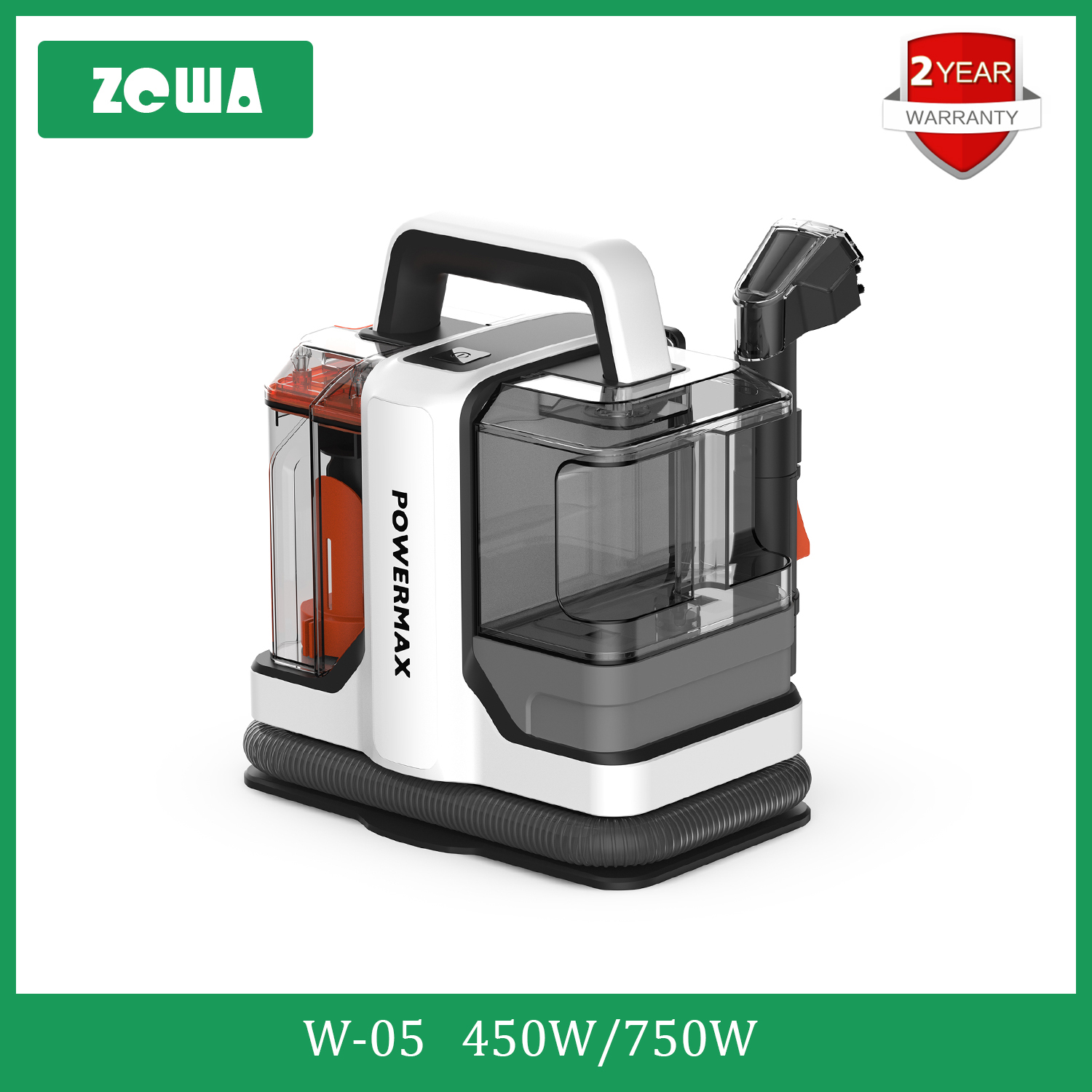ZCWA Handheld Carpet Cleaner 15Kpa 450W/750W Spot Cleaner Vacuum Cleaner Spray Suction Integrated Machine Clean Machine
