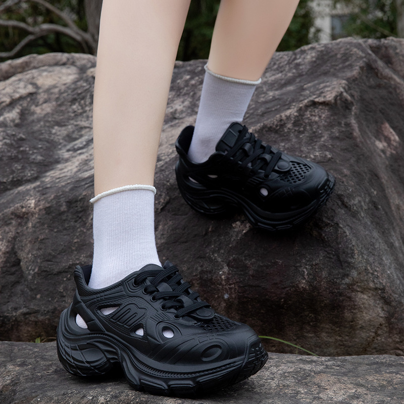 Height increasing sports fashionable and breathable dad summer new casual hole shoes, wear, women's shoes for outdoor wear designer sandals