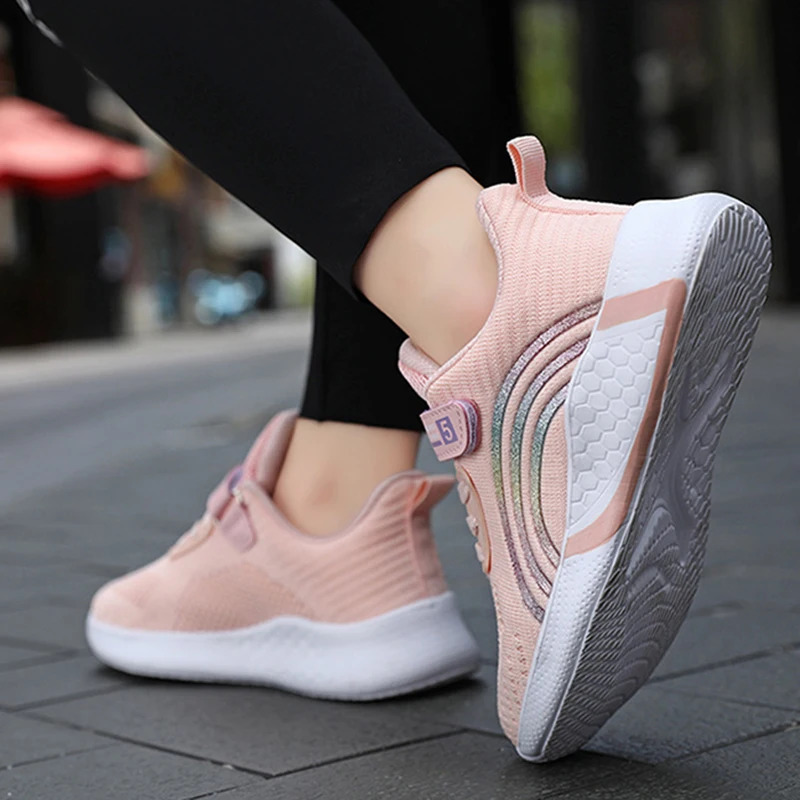 Fashion Breathable Sports Shoes Childrens Spring Girls Lowtop Mesh Cloth Kids Casual Running 2838 Size 250303