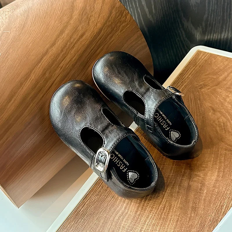 Retro Girls Leather Shoes for Every Day French Style Fashion Shallow Children Moccasin Kids Casual Flats I01205 250303