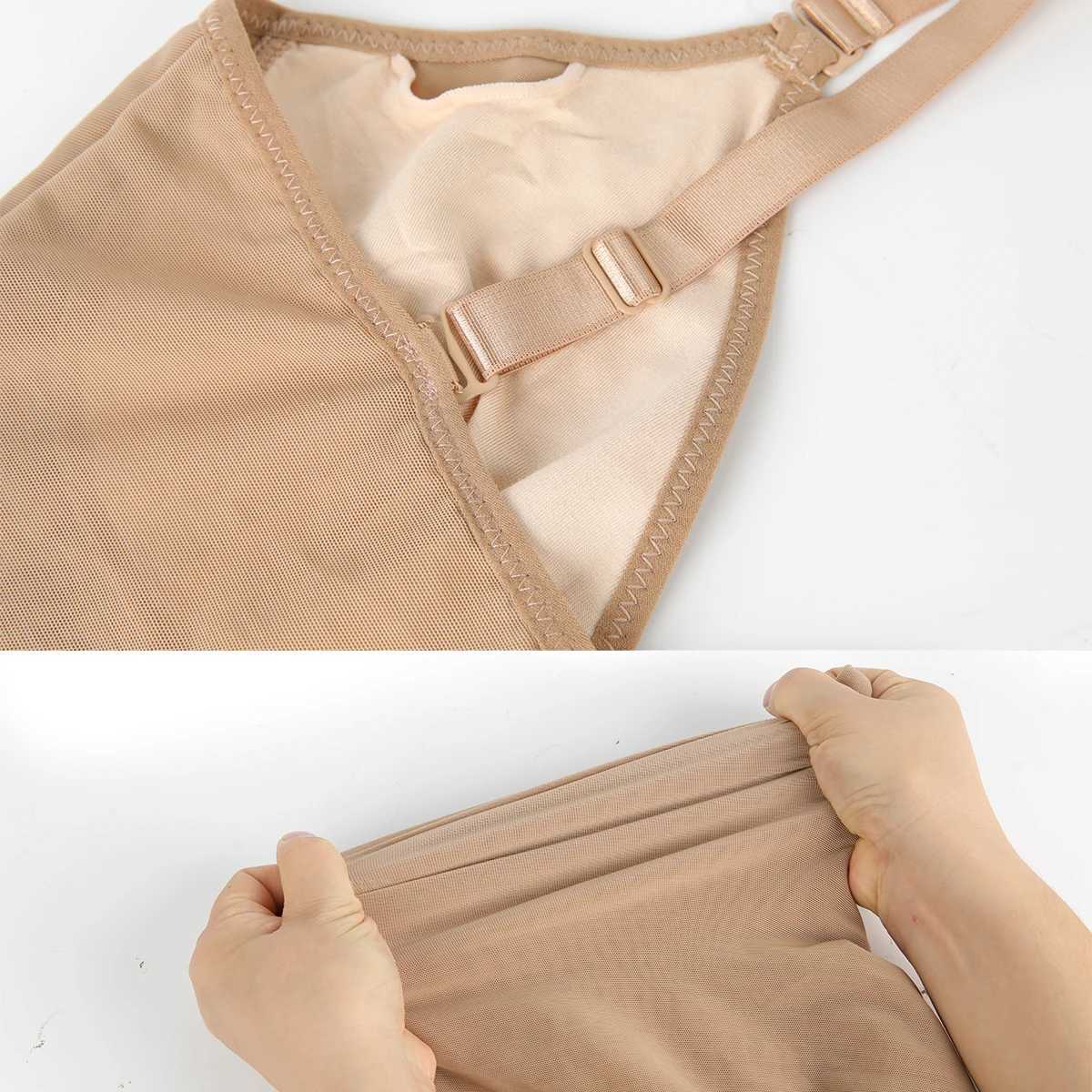 Women Built in bra Shapewear V-Neck Camisole Belly Cross Shaping Tummy Control Body Shaper Tops Underwear Compression CorsetXJ250304