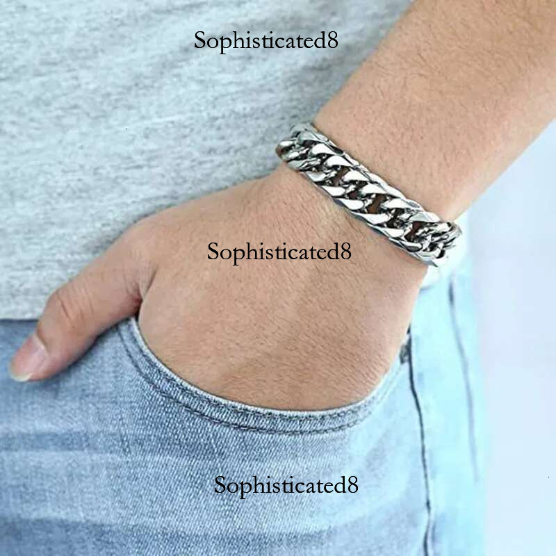 HNSP 8mm-14mm Stainless Steel Bracelet For Men Punk Male Thick Hand Chain Bikes Motorcycle Jewelry Accessories