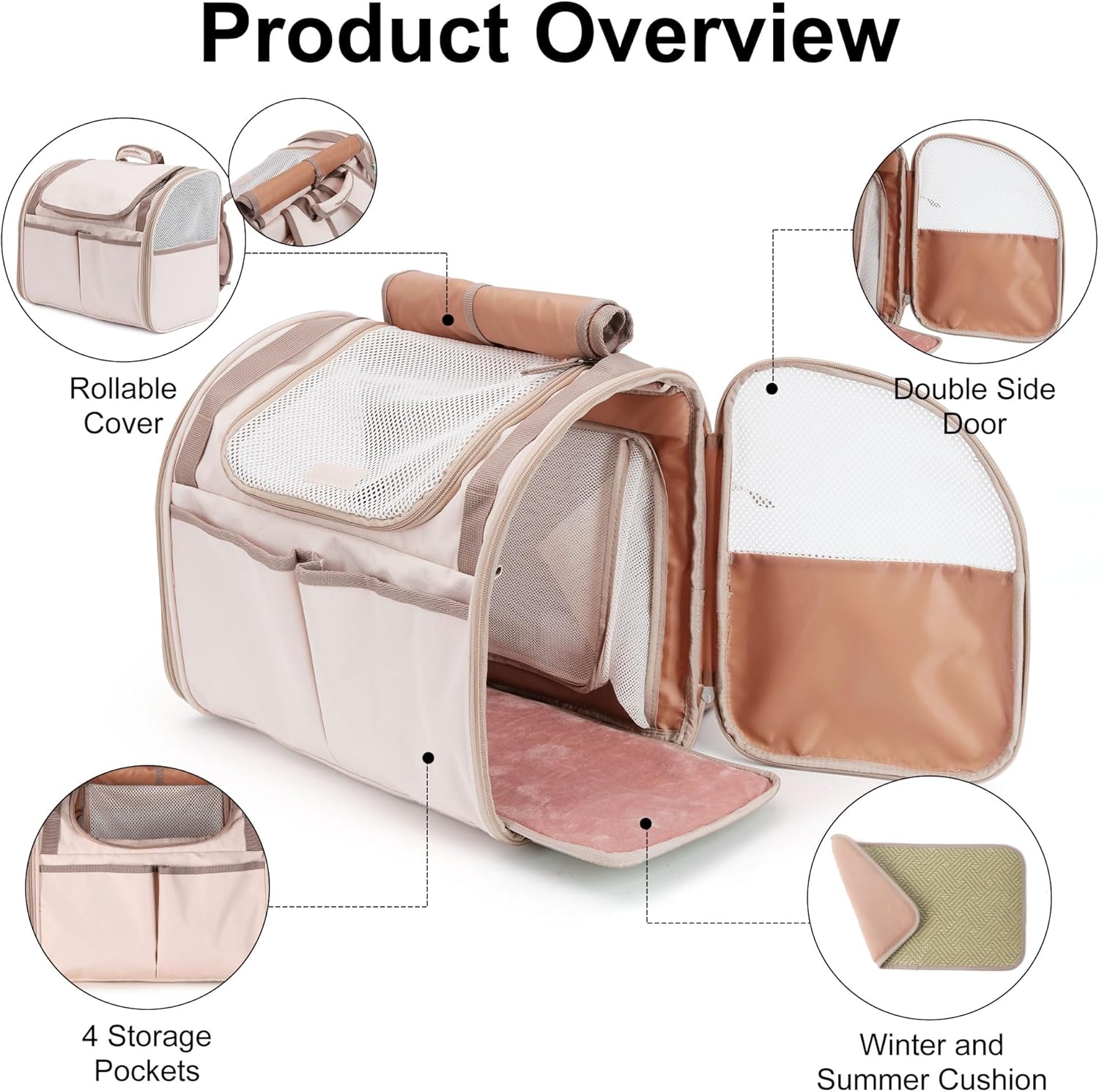 Expandable Cat Backpack Carrier: Small Pet Travel Bag with Pockets, Airline Approved Design Free shipping