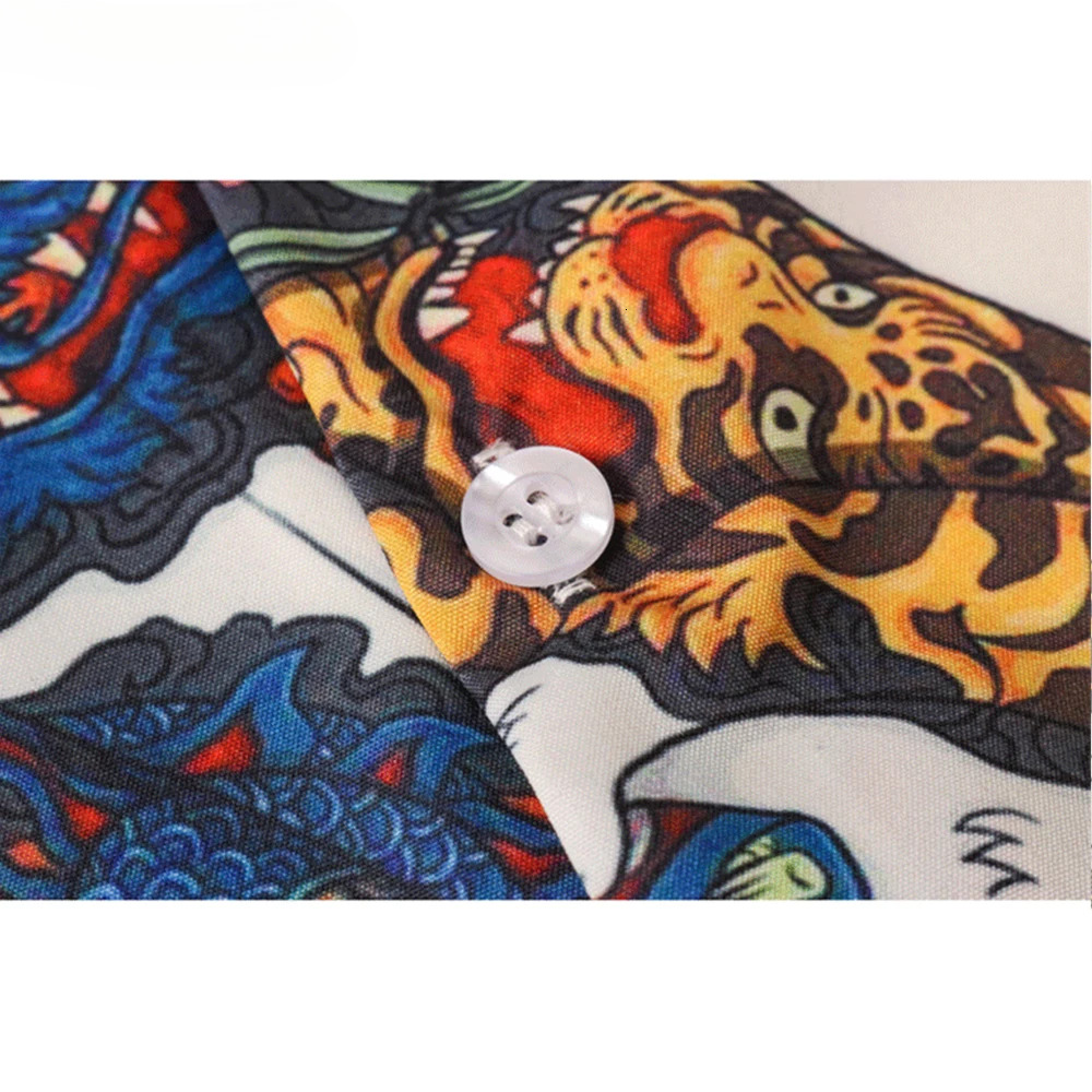 New Cat Collar Short Sleeved Men's Niche Designer Printed Shirt 2025 Summer High-quality Men's Hawaiian Retro Casual Shirt Men's Breath