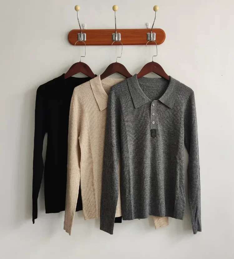 100% Wool Knit Slim Elastic Long-Sleeved Chain Bottom Shirt Spring Autumn New Women Sweater