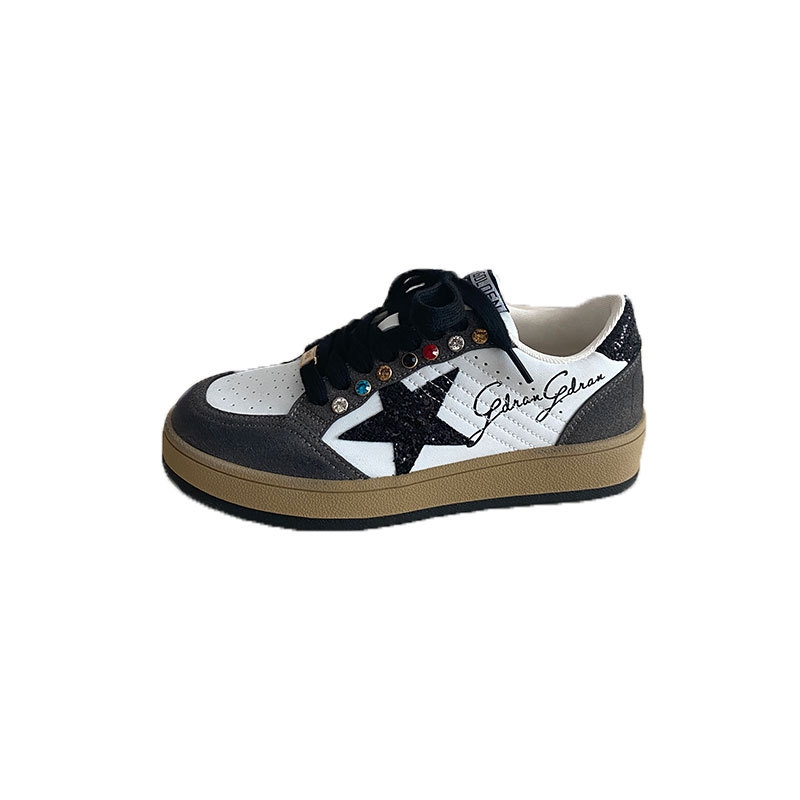 Niche design versatile star shoes for women autumn and winter style breathable student casual sports shoes, contrasting color sneakers