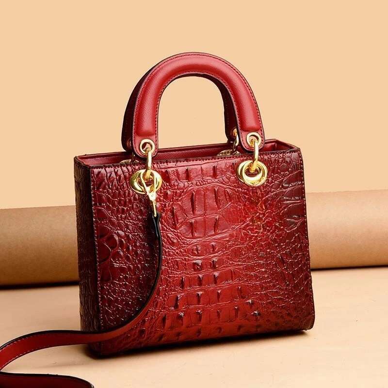 High Quality Brand Designer Leather Handbags Shoulder For Women Hand Bag Crocodile Totes Purses Ladies Messenger Bags