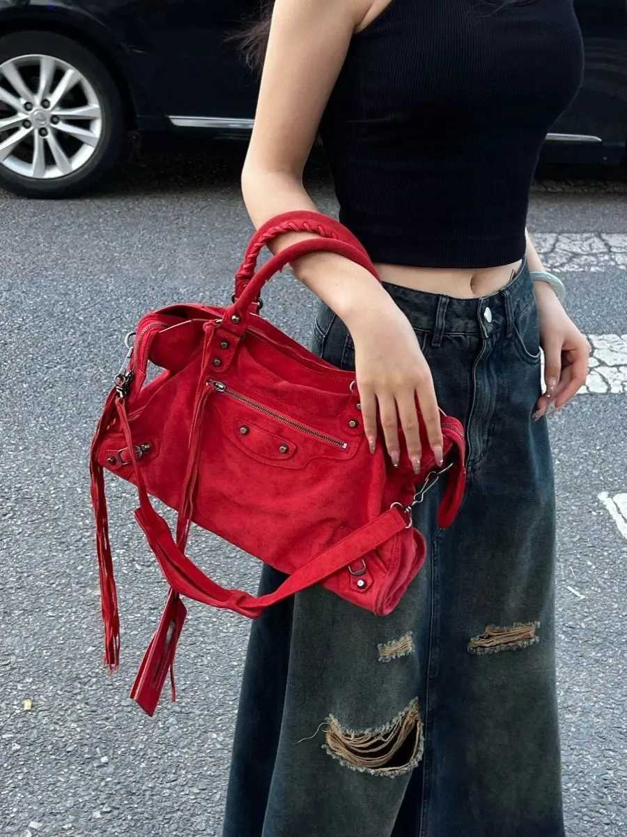 Women Bag Canvas Fashion 2024 New Fashion Red High-Capacity Shoulder Bag Pures and Bags Crossbody Girls Bag Z250303