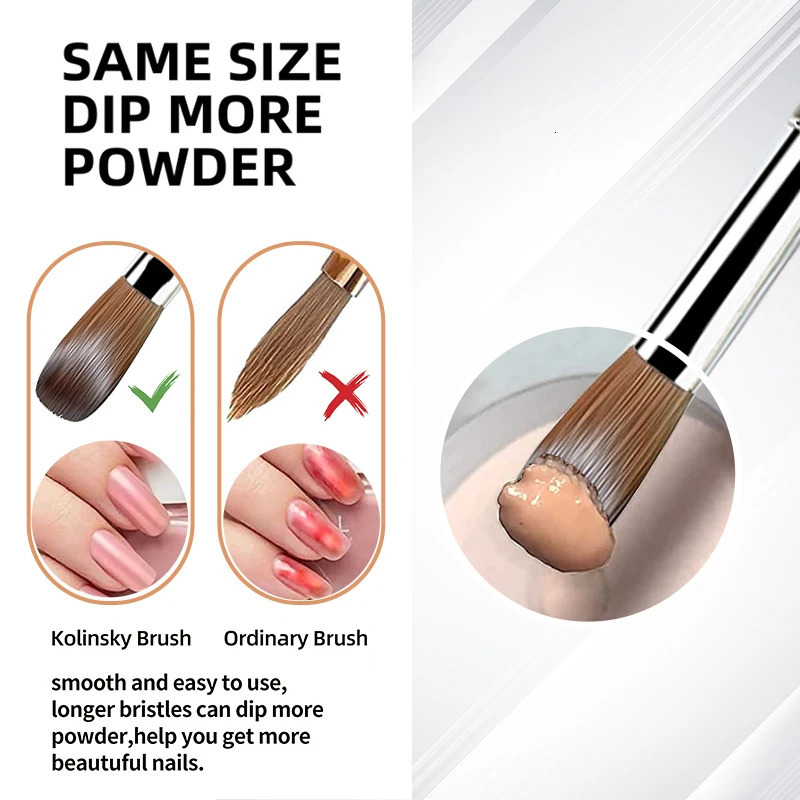 100% Kolinsky Acrylic Nail Brush 1Pcs Black UV Gel Polish Nail Art Extension Builder Pen Drawing Brush 250304