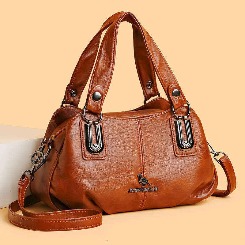 Handbag, Women's New Versatile Middle-Aged Mother Bag, Multi-Layer Large Capacity Single Shoulder Crossbody Bag
