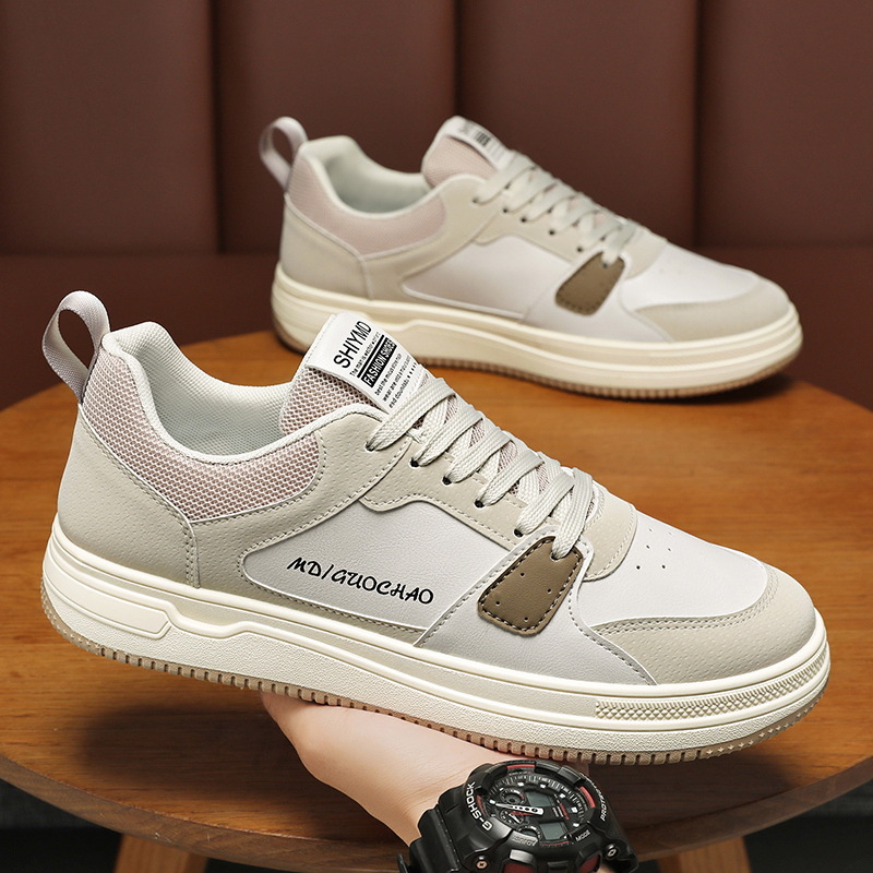Four Seasons Designer s New Breathable Canvas 2025 Men s Multi Functional White Shoes Thick Soled Height Raising Outdoor Sports And Leisure Board Shoe