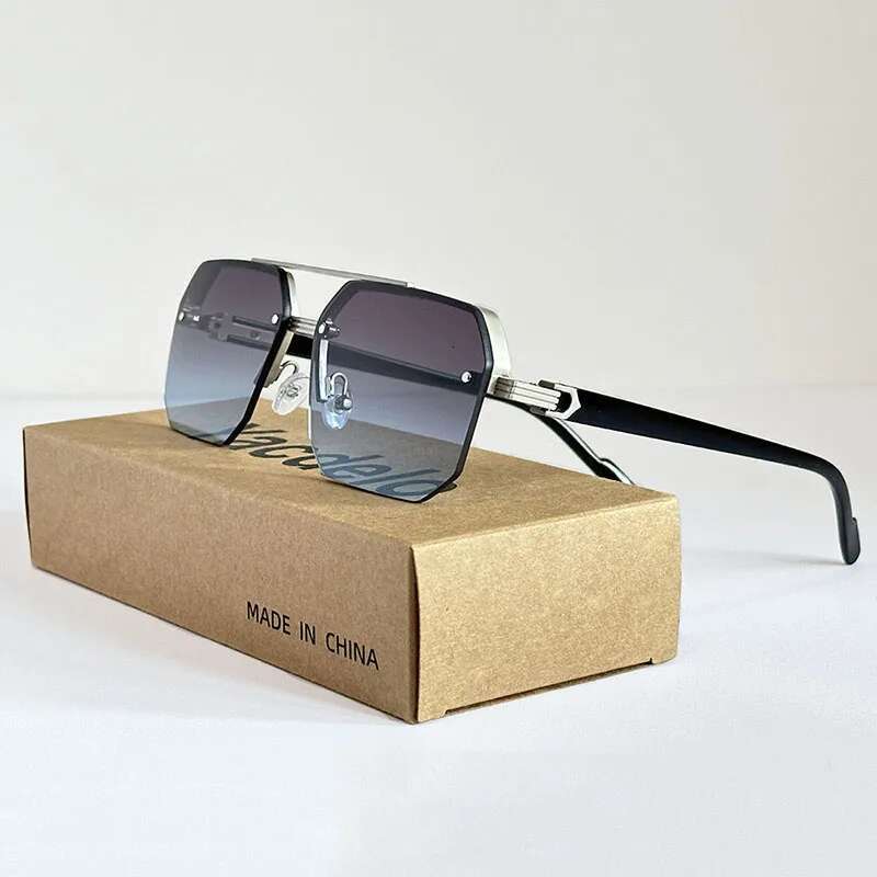 2025 Vacation For Men Semi-Rimless Sunglasses Vintage Glasses Trending Oculos Gafas De Sol Dropshipping Trendy Lentes