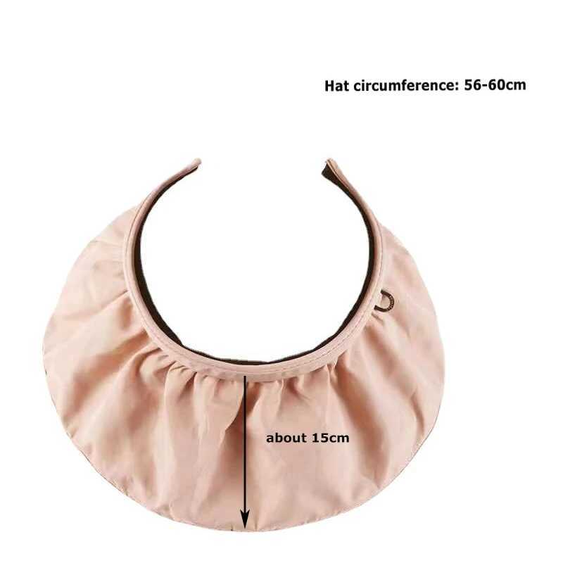 Summer Shell Sunshade Hat UV Protection Dual Use Hair Hoop Sun Hat for Women Outdoor Beach Soft Foldable Wide Brim Bucket CsXJ250304