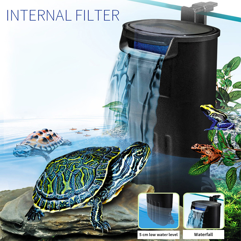 Low Water Level Fish Tank Filter Multiple in One Turtle Hanging Built-in Waterfall Filter Plastic Cleaning Water Pump Strong