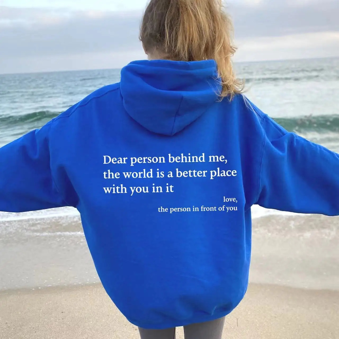 2024 Autumn Y2k Pullover Hoodie Womens Printed Letter Dear Person Behind Me Oversized Aesthetic Sportswear Top Women 250304