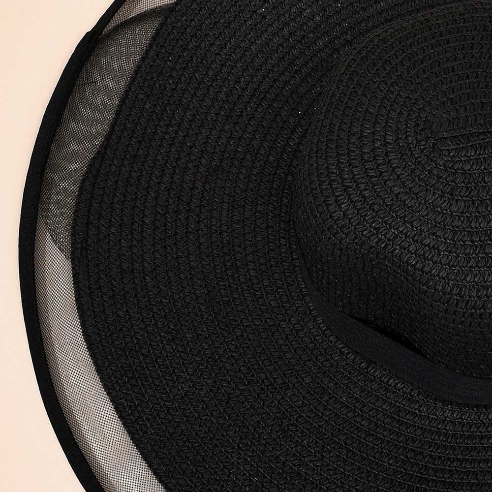 Summer Large Brimmed Face Covering Hat Hepburn Style Fashionable Temperament Mesh Lace Edge Womens Sunshade Str HatXJ250304