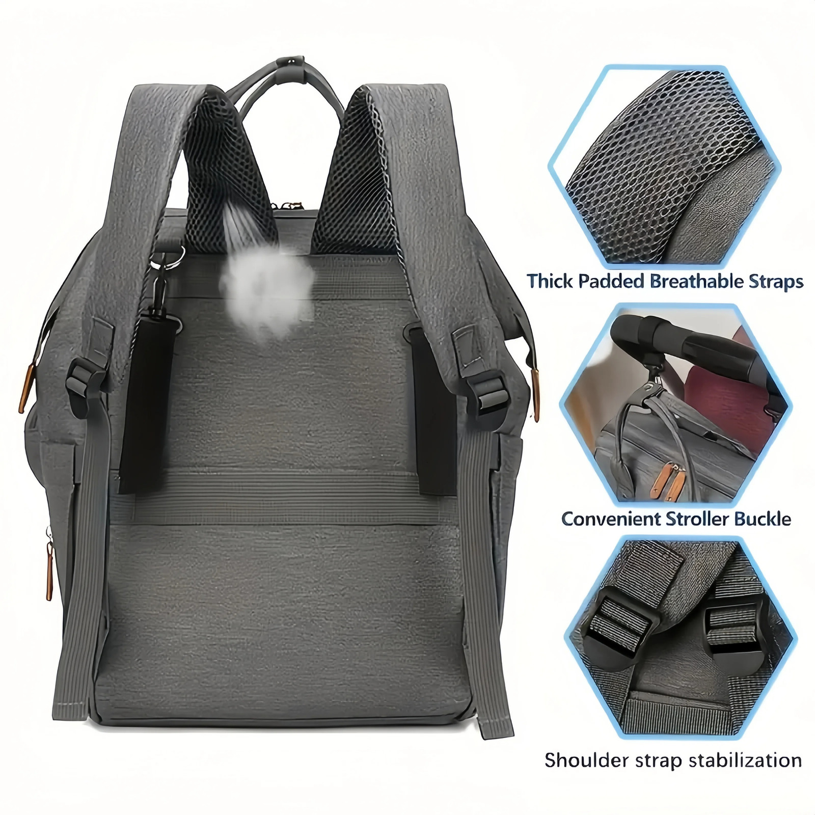 Ship from US Fashion mom bagdiaper pad waterproof simple lightweight bagshoulder portable outdoor travel multifunctional warm backpack 250304FBB