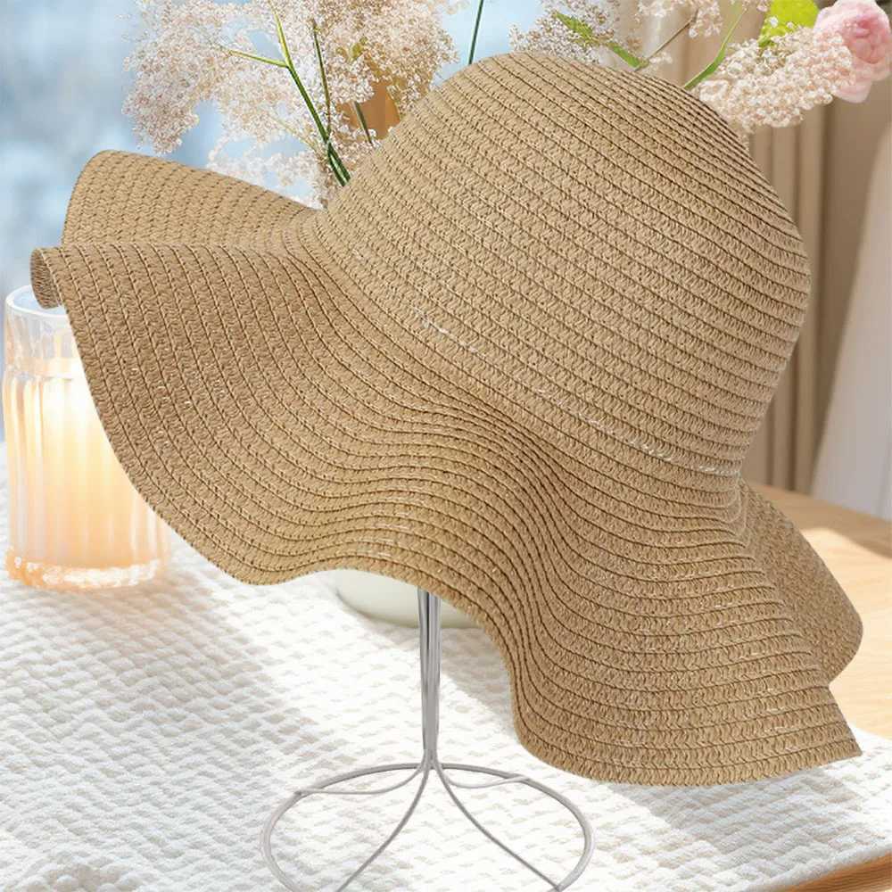 Str Hat For Women Summer New Wave Edge Solid Color Simple Sun Hat Versatile Outdoor Vacation Sunscreen Beach HatXJ250304