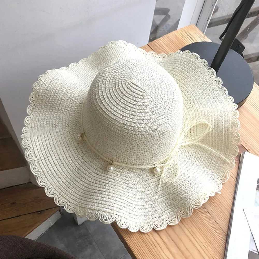 Summer Natural Str Hat Large Wide Brim Sun Hats For Women Panama Ladies Beach C Outdoor Foldable Travel Elegant Holiday HatXJ250304