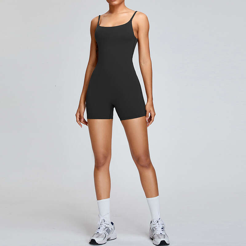 European and American nude women's high-intensity outdoor fiess yoga jumpsuit 2025 new casual versatile fashion clothing
