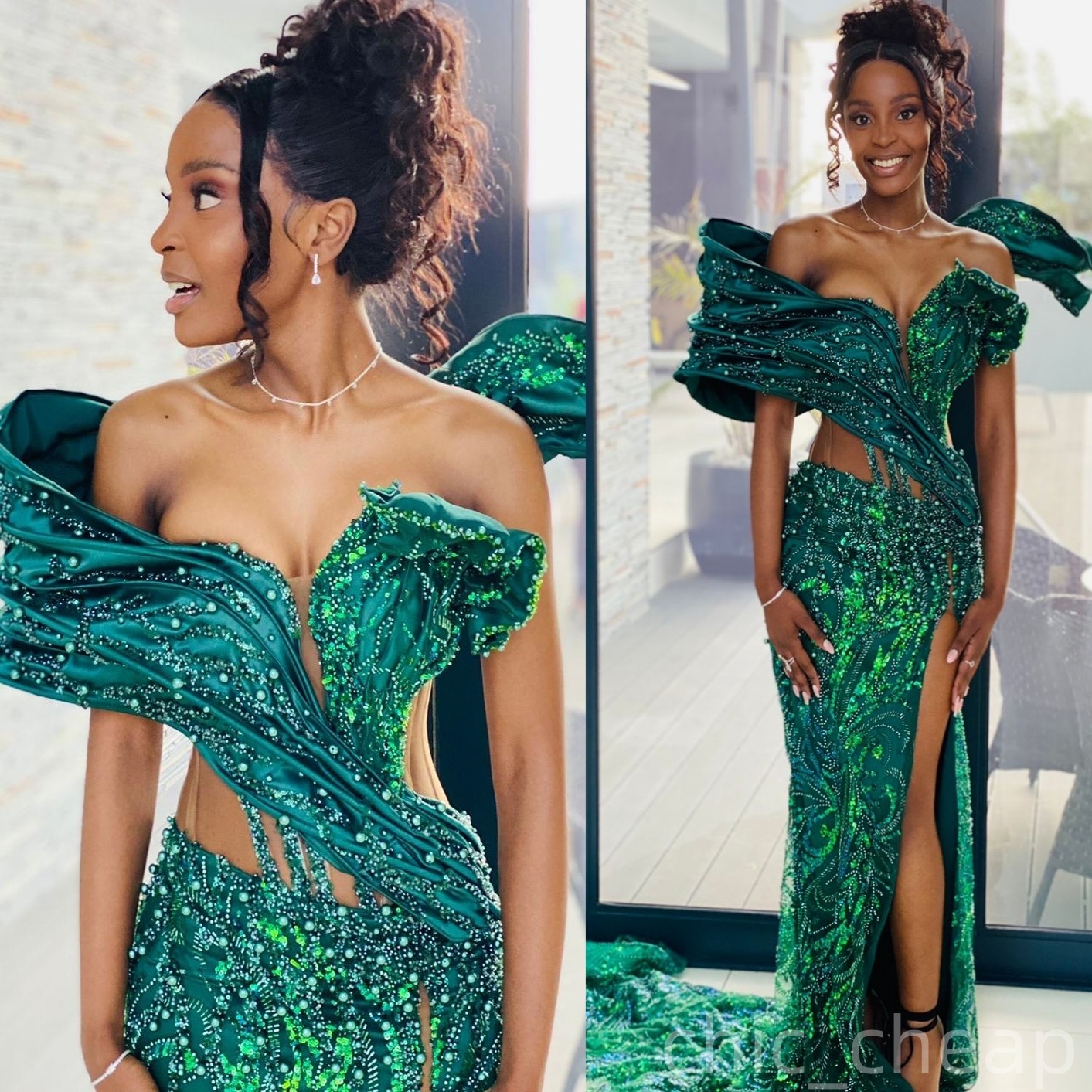 Hunter Green Mermaid Prom Dresses 2025 Sequined Beaded Crystals Evening Formal Party Second Birthday Engagement Gowns Plus Size Dress For Special Occa
