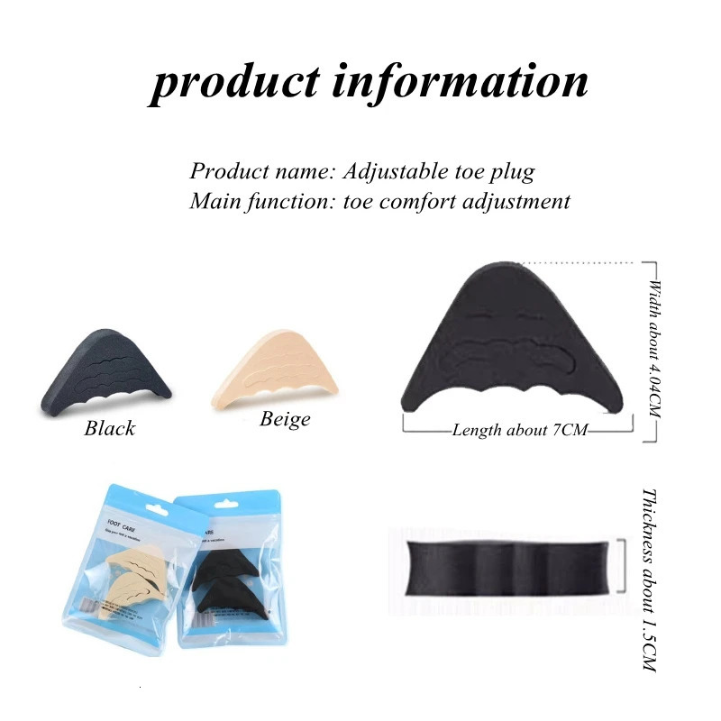 1Pair Women High Heel Toe Plug Insert Shoe Front Filler Cushion Pain Relief Protector Adjustment Accessories 250303