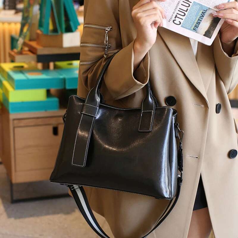Cowhide Women's Tote Bag 2024 New Large Capacity Genuine Leather Women Shoulder Crossbody Bags Fashion Female Handbag 6002