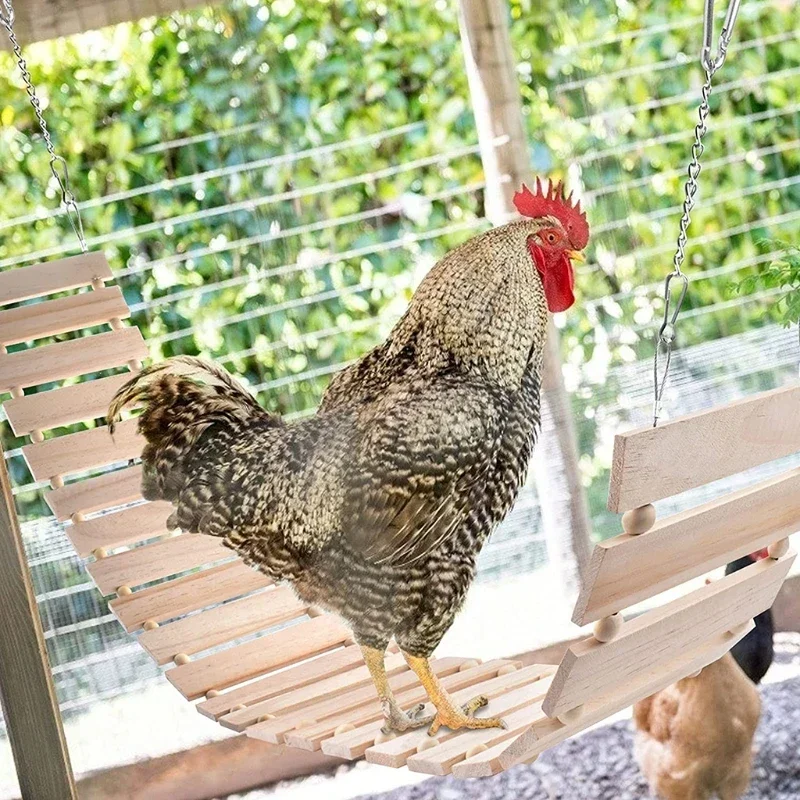 Chicken Coop Toy Chicken Toys for Hens Natural Wood Chicken Ladder Chicken Swing Chicken Perch for Birds Poultry Rooster