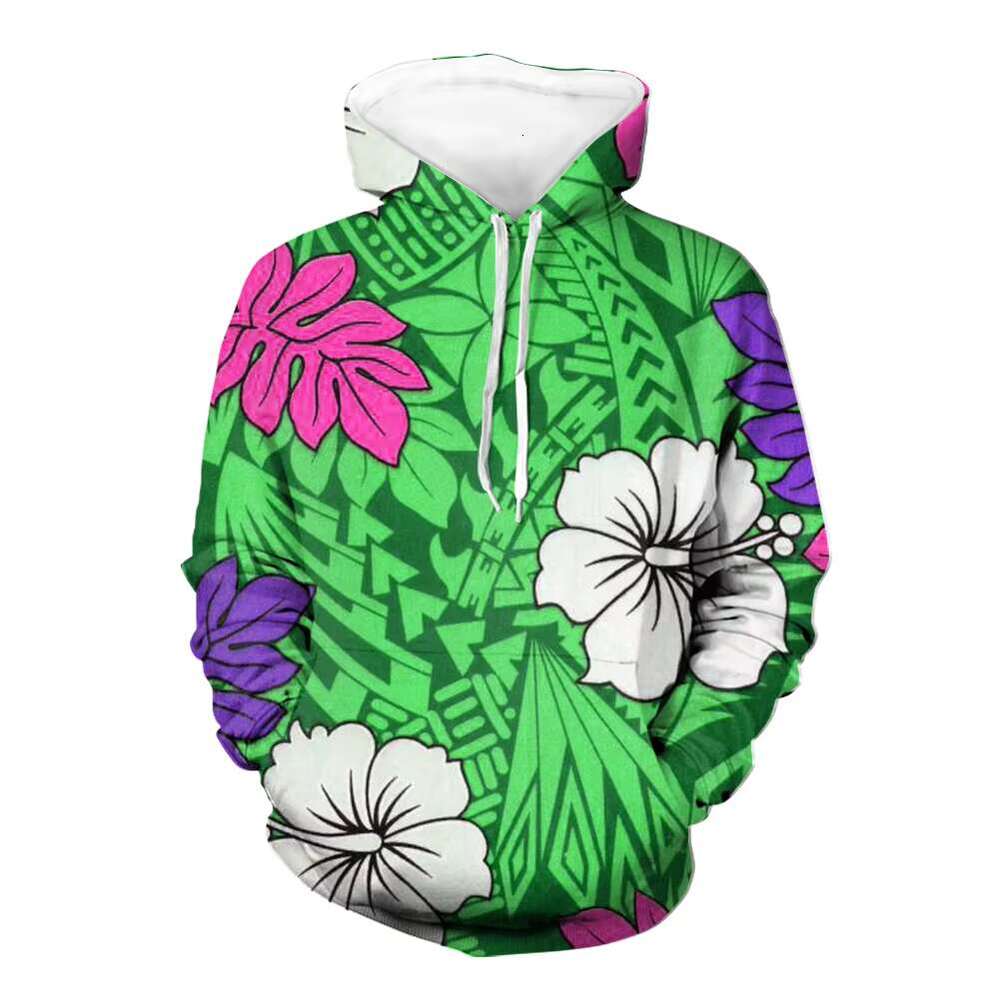 Autumn And Winter Women's New Casual Polynesian Tribal Long Sleeve Pocket Oversize Hoodies For Women Huddies