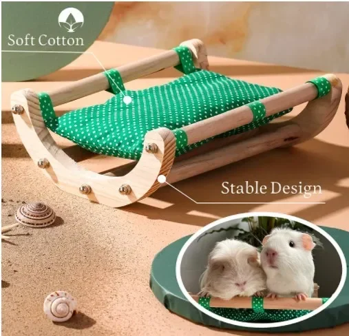 Hamster squirrel dragon cat nest Hamster hammock Wooden rocking bed Dutch pig guinea pig winter warm cotton nest