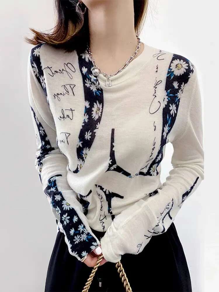 Boutique Thin Pullover Cashmere Women's Round Neck Loose Sweater Spring And Autumn New Style