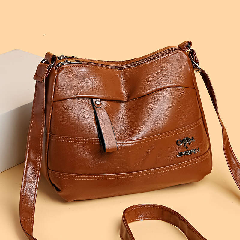 Soft Leather Texture Women's New Casual Versatile Multi-Layer Large Capacity Single Shoulder Crossbody Bag