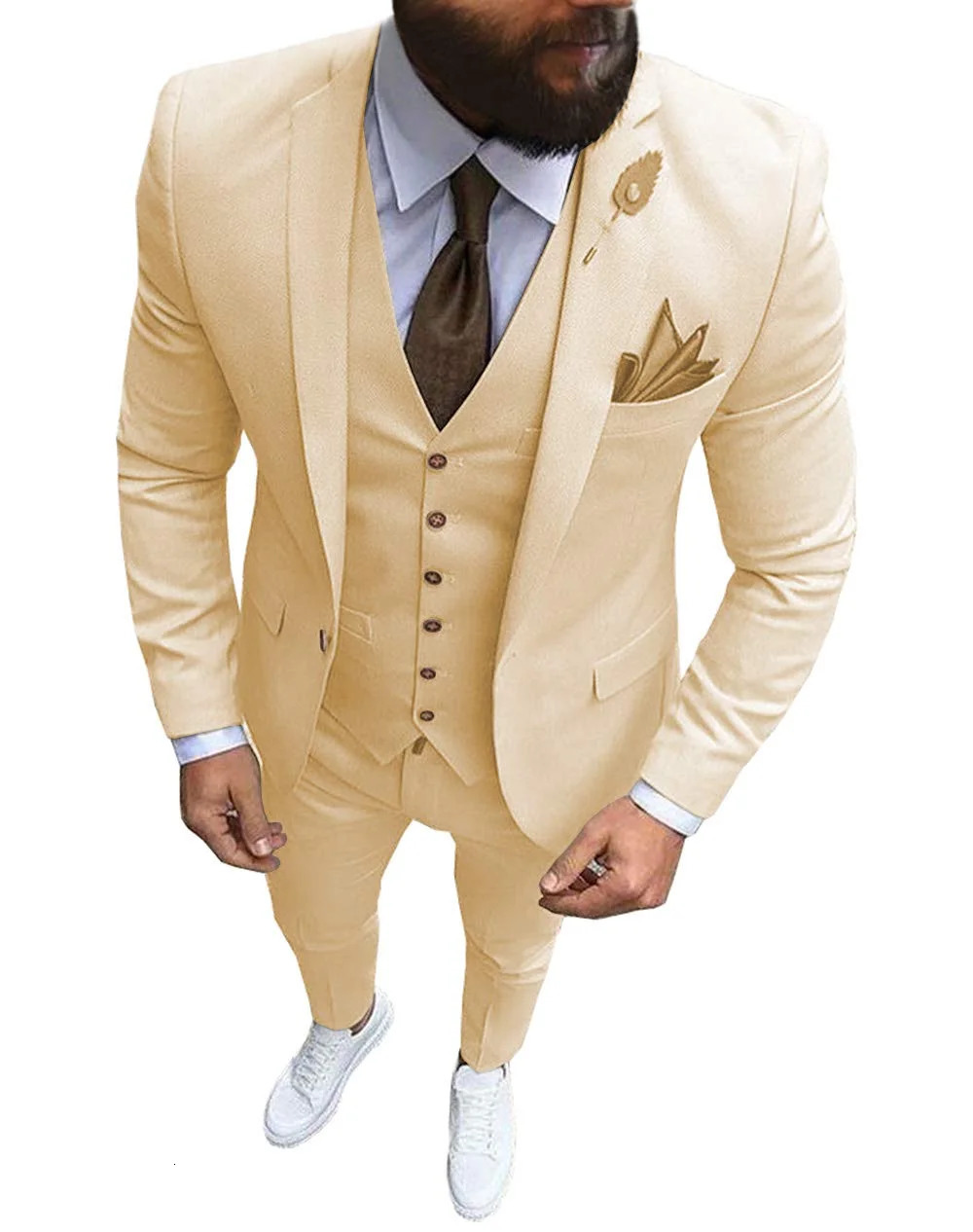 Men Suits Prom Tuxedo Slim Fit 3 Piece Groom Wedding Suits For Men Custom Blazer Terno Masuclino 3 pieces jacket vest pant 250303