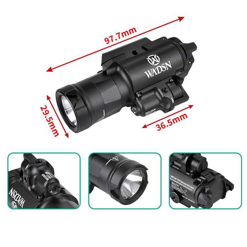 WADSN X400 X400UH-A Flashlight Red Dot Laser Strobe White D Light Metal Hanging Pistol Light Green Lasers Scout IndicatorXJ250303