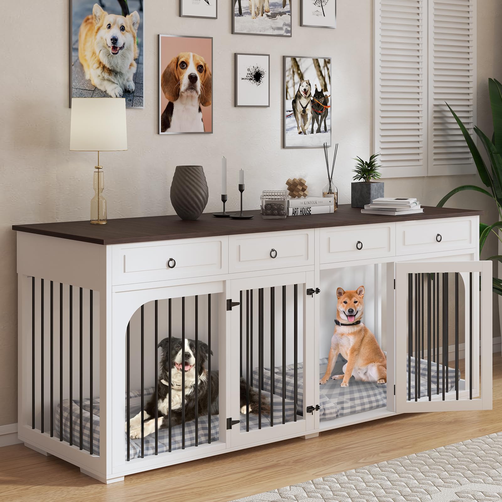 Stylish Big Dog Household Crate - Secure Housing Solution for Larger Breeds