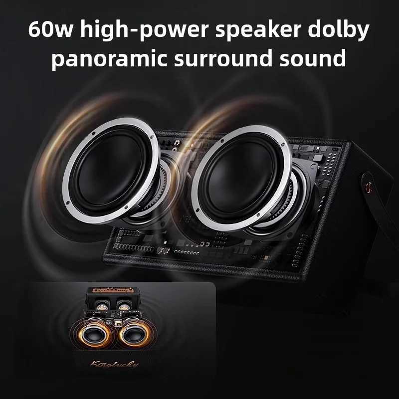 Kinglucky S16 Audio Speaker Wireless Big Powerful Sound with 1-2 Wireless Microphones Home Family Singing Childrens Z250304