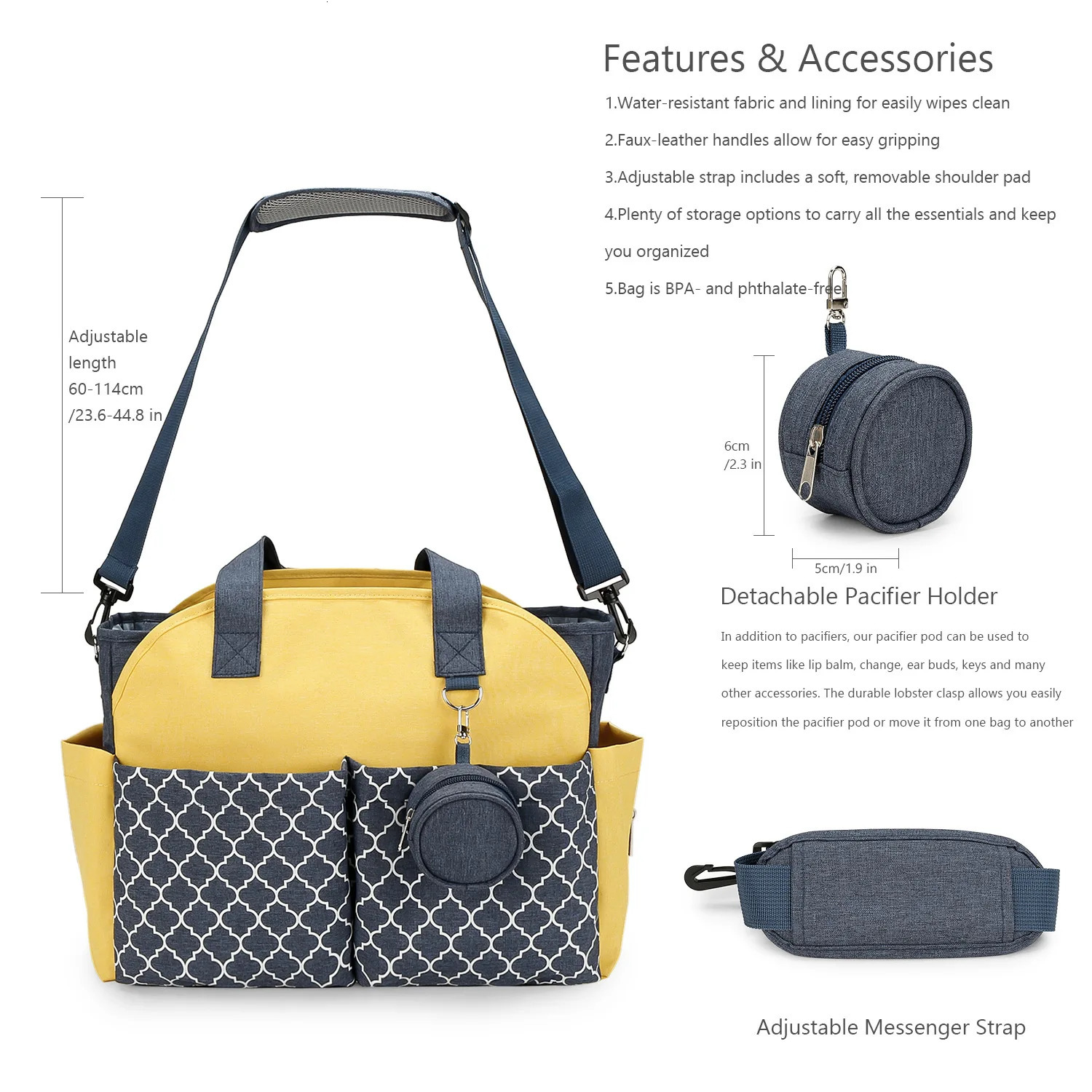 Diaper Bag handbag baby changing bag with shoulder strap portable waterproof large capacity suitable for mothers 250304