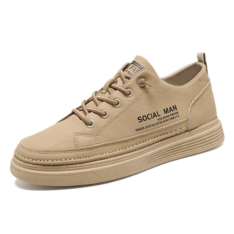 Summer 2025 Designer s New Breathable And Lightweight White Shoes For Men, Multifunctional Leather Anti Slip And Waterproof Casual Board Shoes