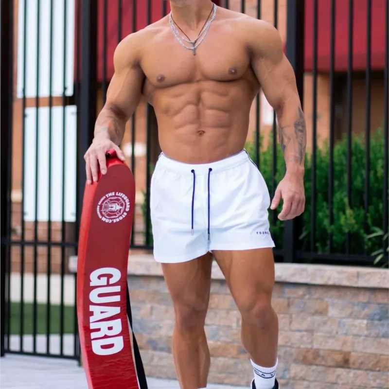 YA New Summer Mens Shorts Jogger Gym Sports Fitness Running Basketball Training Beach Shorts Quick Drying Breathable ShortsT250304