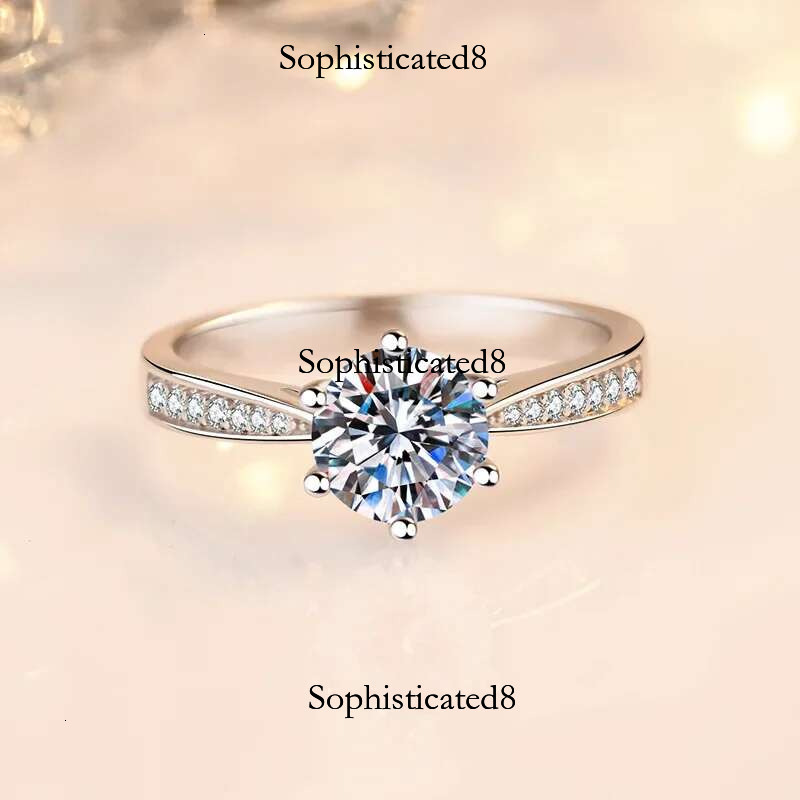NKHOG Real 3 Moissanite Rings For Women Sterg Sier Classic 6 Claws Engagement Band Jewelry Romantic Wedding Ring