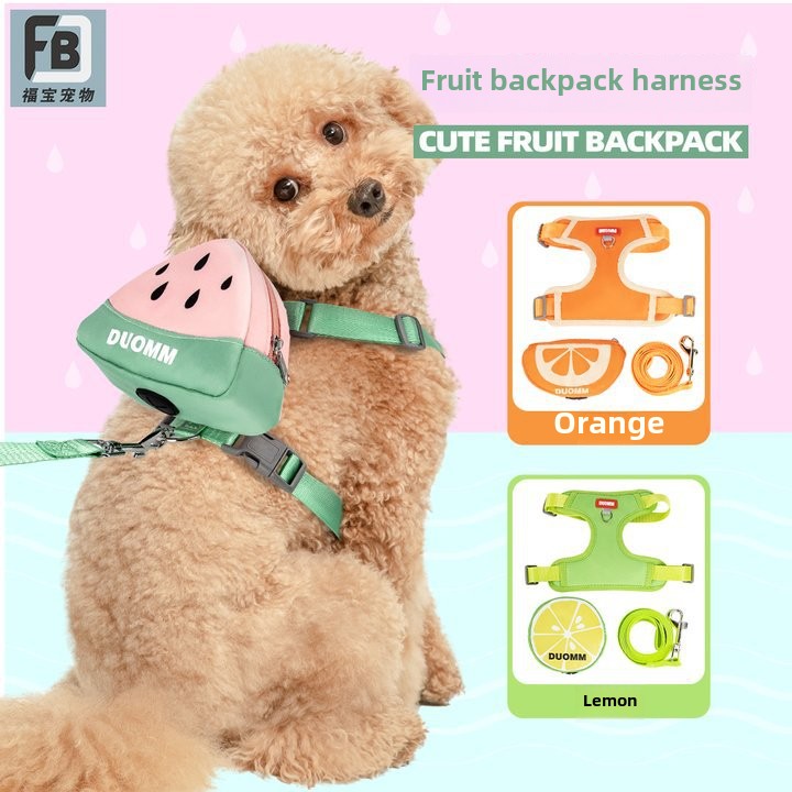 New pet leash vest type self-backpack small puppy dog chest strap walking dog rope spot wholesale